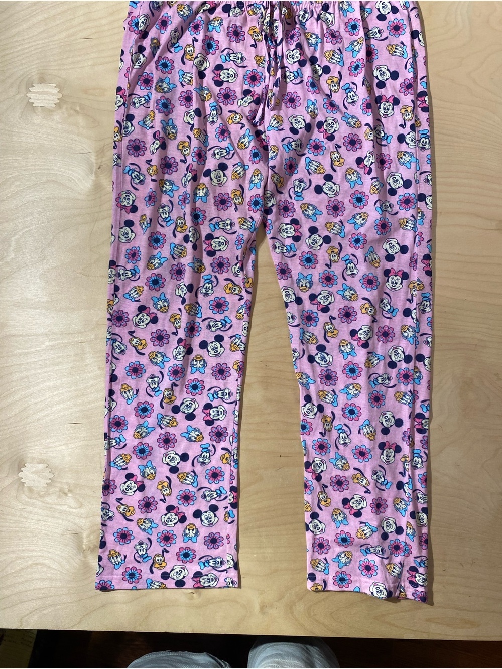Disney Pink Character Floral Pajama Bottoms Large (RI) - Picture 1 of 8